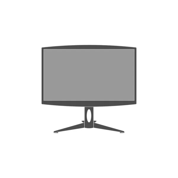 Icono Monitor Ordenador Moderno Con Bordes Ovalados Sobre Fondo Blanco — Vector de stock