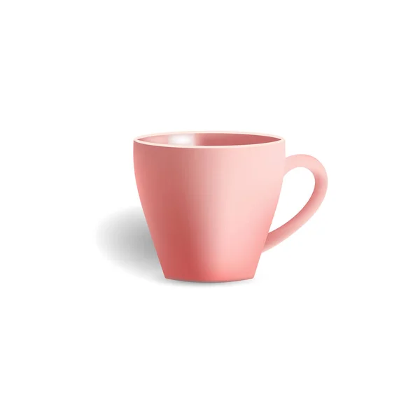 白い背景にセラミックコーヒーカップやマグカップのクローズアップ ベクトル画像 — ストックベクタ