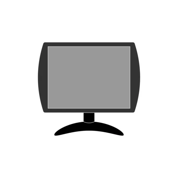 Computer Monitor Icoon Met Ovale Randen Een Witte Achtergrond Vectorafbeelding — Stockvector