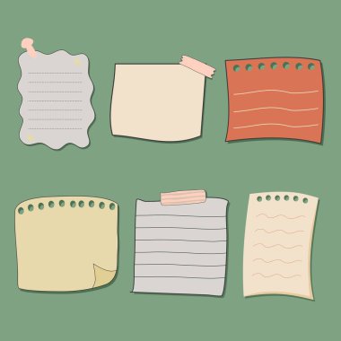Not kâğıtları. renkli yapışkan notlar
