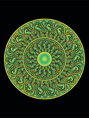 Bohem mandala baskısı, stres önleyici boyama kitabı, dövme tasarımı doğulu veya Hintli, meditasyon veya yoga vektör çizimi için İslami gizemli el çizimi süsü.