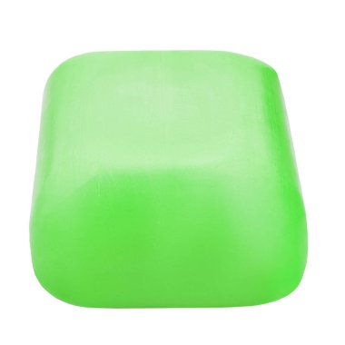 Beyaz arka planda izole edilmiş yeşil sabun parçaları. Hijyen konsepti. Dosya Kırpma Yolu İçerir.