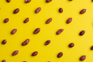 Fıstık deseni. Sarı arka planda güneşli, modaya uygun fıstık deseni. Renkli desen.