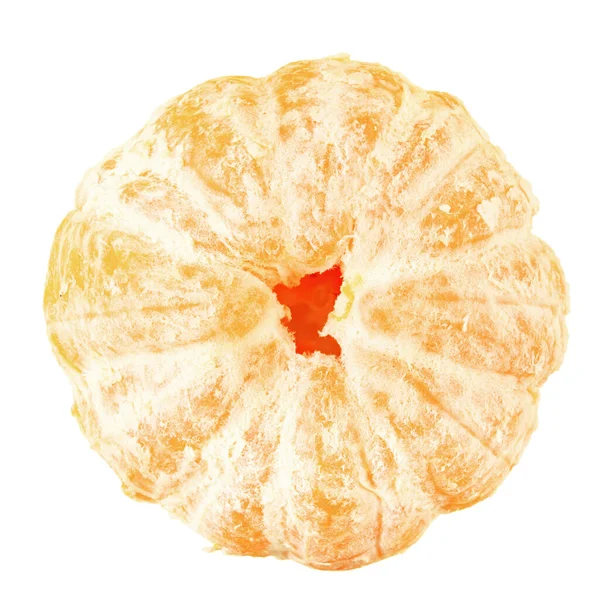 Mandarin Vagy Klementin Frissen Hámozott Mandarin Narancs Fehér Alapon Izolálva — Stock Fotó