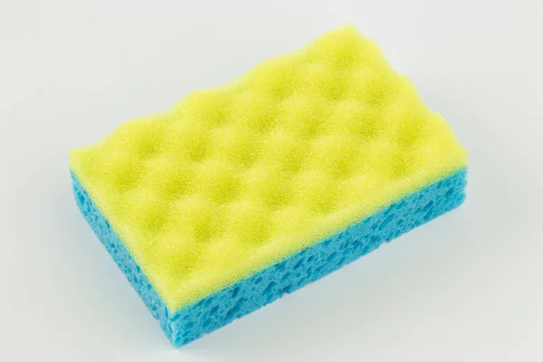 Leaning Sponge White Background Cleanliness Cleaning Concept — Stock Photo, Image