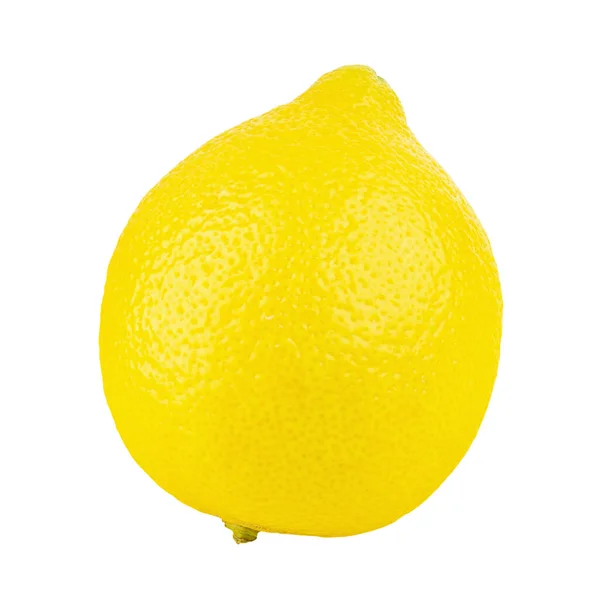 成熟的柠檬在白色的背景上是孤立的 新鲜柑橘类水果 全场深度 文件包含裁剪路径 — 图库照片