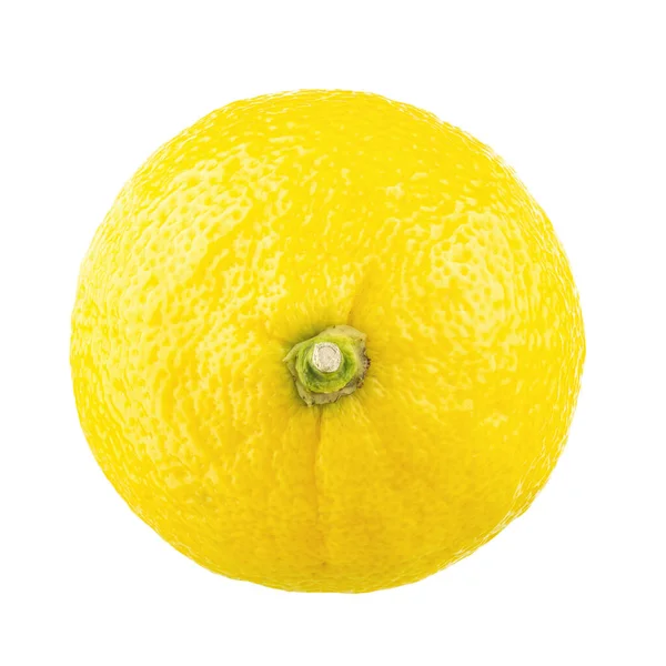 Mogen Citron Isolerad Vit Bakgrund Färska Citrusfrukter Full Skärpedjup Filen — Stockfoto
