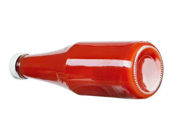 Скляна Пляшка Кетчупу Ізольованому Білому Тлі Томатна Пляшка Кетчупу Файл — стокове фото