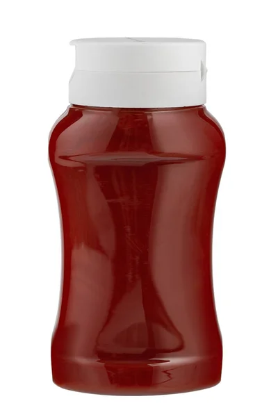Botella Ketchup Aislada Sobre Fondo Blanco Archivo Contiene Ruta Recorte — Foto de Stock