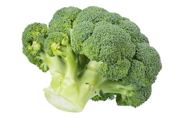 Brokoli Segar Diisolasi Dengan Latar Belakang Putih Makanan Organik Sehat — Stok Foto