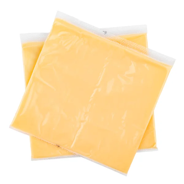 Schmelzkäse Für Die Zubereitung Von Hamburgern Und Cheeseburgern Transparenter Plastikverpackung — Stockfoto