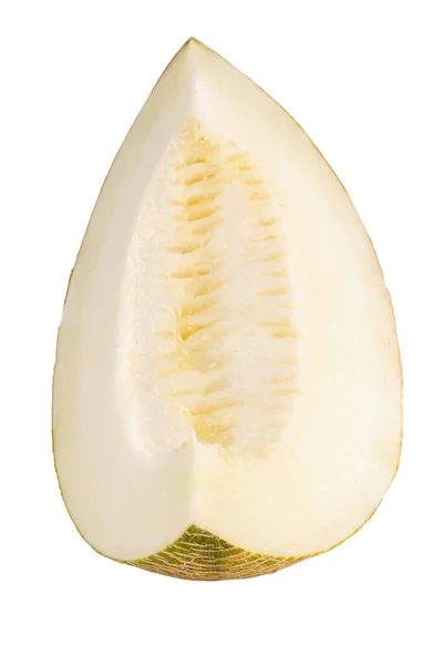 Κίτρινο Πεπόνι Απομονωμένο Λευκό Φόντο Αποκοπή Μονοπατιού Πλήρες Βάθος Πεδίου — Φωτογραφία Αρχείου