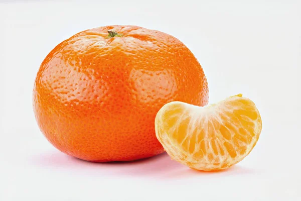 Mandarine Fraîche Oranges Mandarines Sur Fond Blanc — Photo