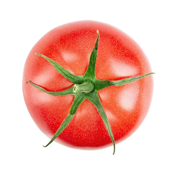 Fresh Red Tomato Isolated White Background Top View File Contains — Zdjęcie stockowe
