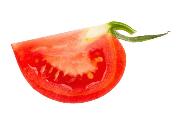 Fresh Slice Red Tomato Isolated White Background Top View File — Stock fotografie