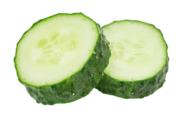 Sliced Cucumber Isolated White Background File Contains Clipping Path Full — Stock Photo, Image