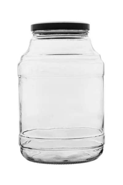 Empty Glass Jar Screw Cap Food Canned Food Isolated White — ストック写真