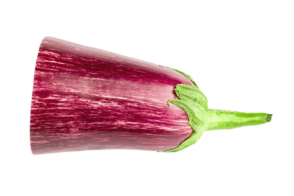 Paul Eggplant Fresh Striped Aubergines Isolated White Background File Contains — Stock Photo, Image