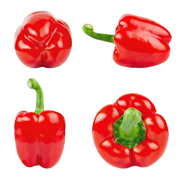 Paprika Sets Pepper Red Bell Pepper Isolated White Background Sweet — 图库照片