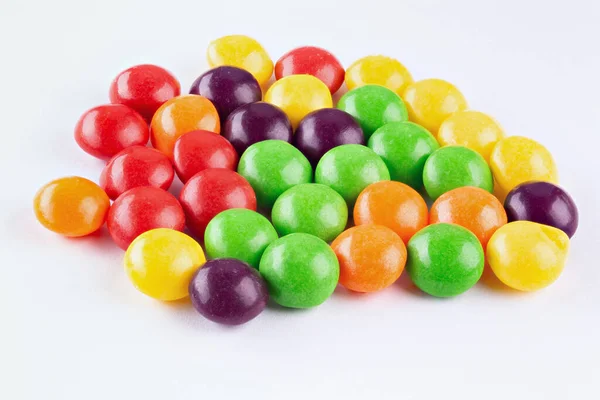 Colorful Chocolate Buttons White Background Chocolate Coated Peanuts — Foto Stock