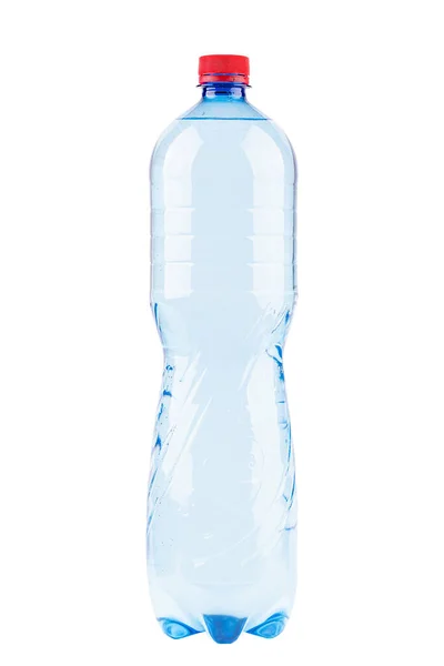 Blue Water Bottles Isolated White Background Full Depth Field File — Foto de Stock