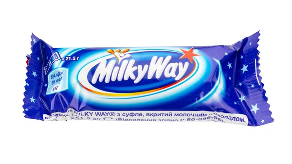 Украина Киев Февраля 2022 Close Milky Way Candy Bar Made — стоковое фото
