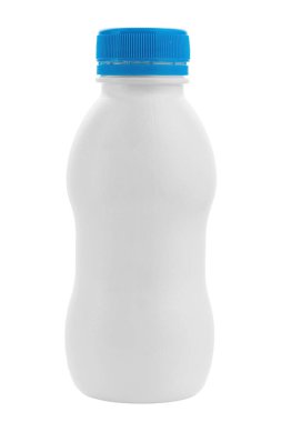 Bottle of kefir or fresh milk  isolated on white background. Design element. File contains clipping path.
