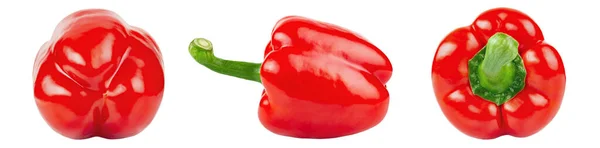 Paprika Piros Paprikát Készít Bell Bors Izolált Fehér Háttérrel Édes — Stock Fotó