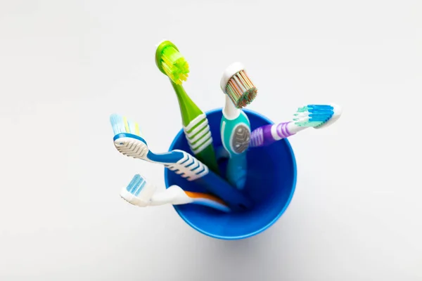 Holder Toothbrushes White Background Oral Hygiene — Stock Photo, Image