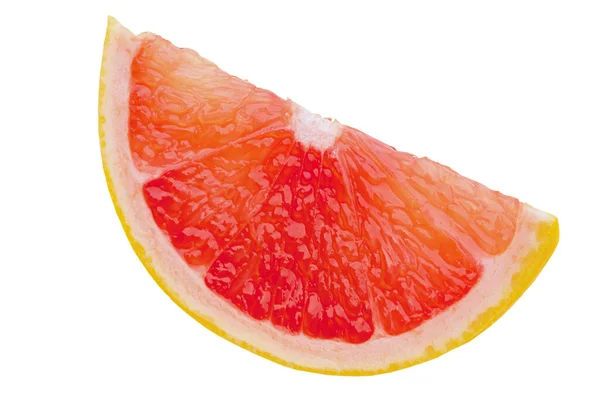 Grapefruit Izolovaný Bílém Pozadí Krajíc Ovoce — Stock fotografie