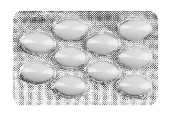 Pharmaceutical Blister Pack Pack Pills Tablets Isolated White Background File — Stock Photo, Image