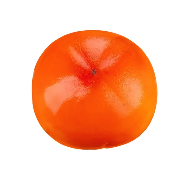 Mogen Apelsin Persimon Frukt Isolerad Vit Bakgrund Ovanifrån — Stockfoto