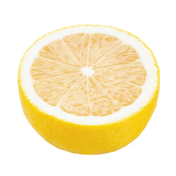 Tranche Citron Isolée Sur Fond Blanc Concept Alimentaire Créatif Fruits — Photo