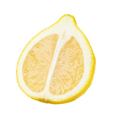 Limon dilimi beyaz arka planda izole edilmiş. Yaratıcı gıda konsepti. Tropik organik meyve, narenciye, C vitamini, limon dilimleri. Dosya kırpma yolu içeriyor.