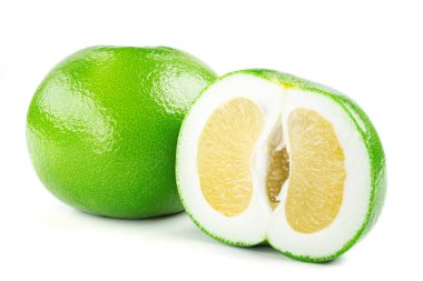 Citrus Honey veya Pomelit, Oroblanco beyaz arka planda izole edilmiş. Kırpma Yolu ile Alan.