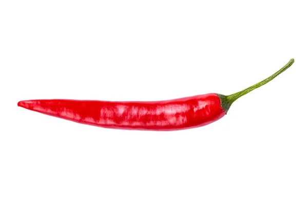 Érett Chili Paprika Izolált Fehér Alapon Fájl Tartalmaz Nyírás Útvonal — Stock Fotó