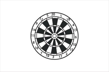 Dartboard ve hedef vurma beyaz arkaplanda