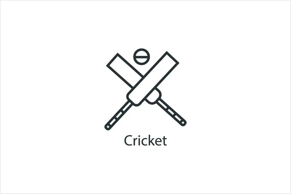 Cricket Symbol Dünne Linie Stock Illustration Sport Ikone Mit Namen — Stockvektor