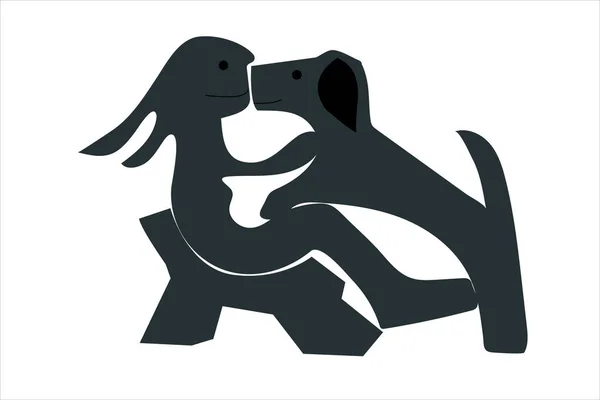Cão Personagem Simbolizam Família Amizade Ilustração Estoque Esta Peça Requintada — Vetor de Stock