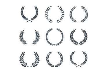 Laurel çelenk heraldik hisse senedi çizimi