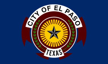 El Paso, Teksas, ABD bayrağı, bayrak direği yok. Uçak tasarımı planı. Bayrak arkaplanı