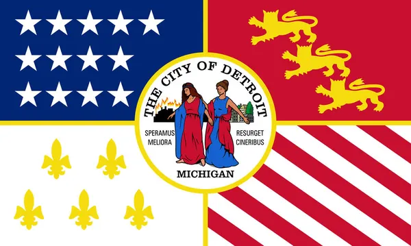 Vista Superior Detroit Bandera Los Estados Unidos Sin Asta Bandera —  Fotos de Stock