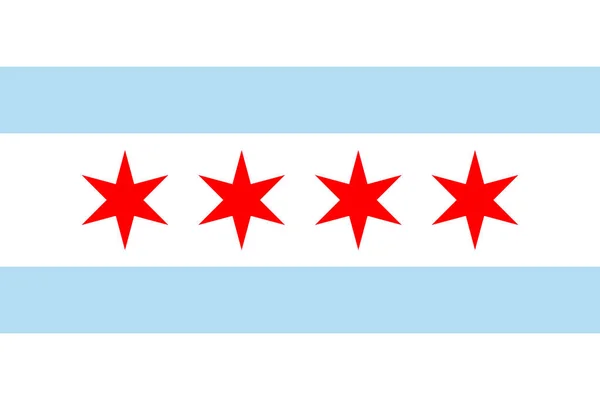 Top View Chicago Illinois Usa Flag Flagpole Plane Design Layout — Stock Photo, Image