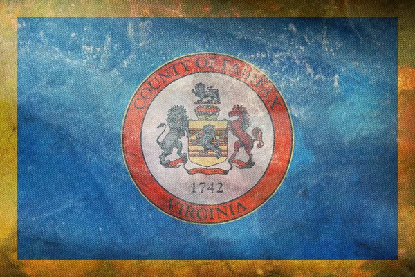 Top View Retro County Fairfax Virginia Flag Grunge Texture Usa — Stock Photo, Image