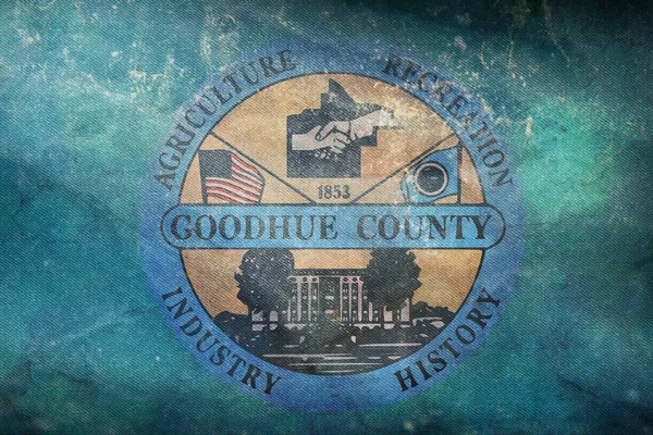 Vista Superior Del Condado Retro Goodhue Bandera Minnesota Con Textura —  Fotos de Stock