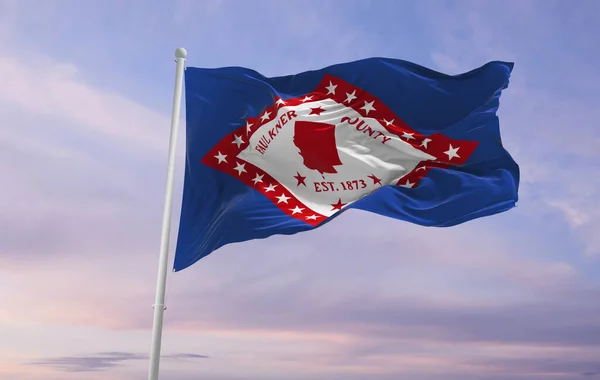 Flag County Faulkner Arkansas Usa Cloudy Sky Background Sunset Panoramic —  Fotos de Stock