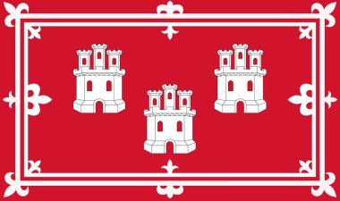 Aberdeen bayrağının en üst görüntüsü. Büyük Britanya 'nın Birleşik Krallığı bayrağı, İngiltere. Bayrak direği yok, uçak tasarımı, tasarım. Bayrak arkaplanı