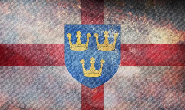 Κάτοψη Της Ρετρό Σημαίας Της Ανατολικής Αγγλίας Σημαία Grunge Του — Φωτογραφία Αρχείου