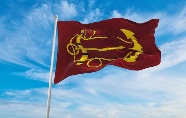 Прапор Лорда Адмірала Сполученого Королівства Хмарному Небі Заході Сонця Панорамний — стокове фото