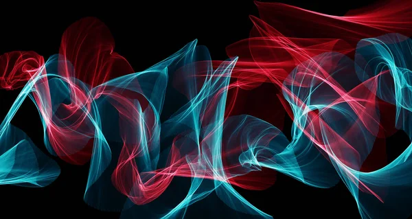 Neon Smoke Moderne Abstrakte Breiten Hintergrund Design Von Dünnen Neonfäden — Stockfoto